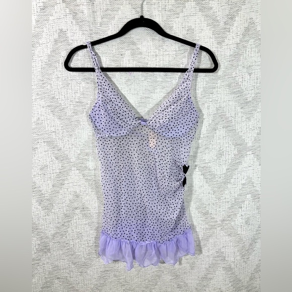 NWT victoria's secret purple polka dot chemise size 34C - Picture 1 of 10